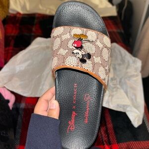 Disney X Coach Sport Slide In Signature Textile Jacquard With Mickey Mouse